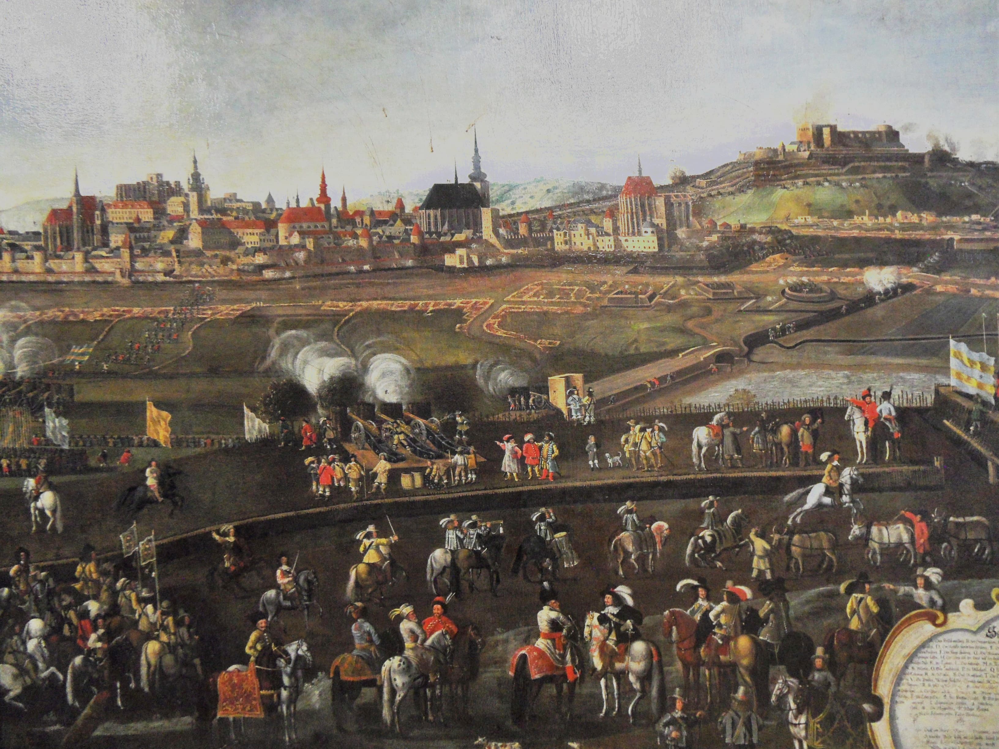Veduta z obléhání Brna Švédy roku 1645.